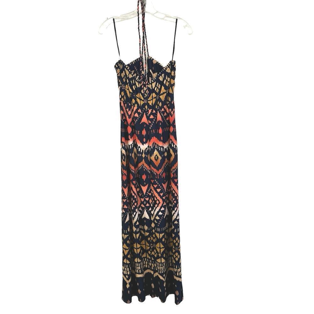 Maxi multicolor halter dress size Medium